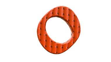 Beyaz arka planda deri malzeme ile 3D alfabe işleme