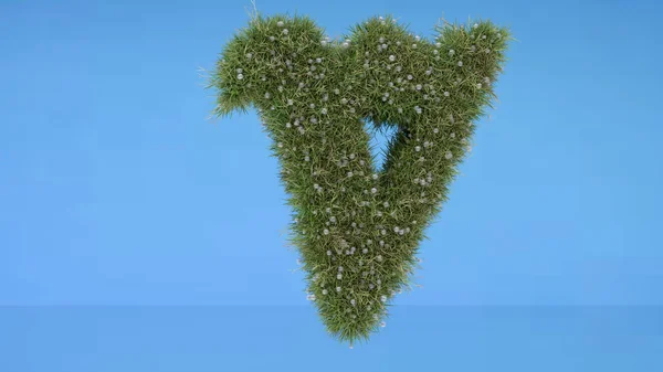 Буква Алфавита Словом Травяного Материала Фоном Blu — стоковое фото
