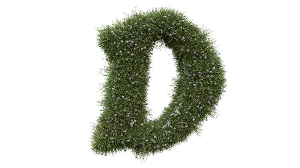 Alphabet Gras Material Wort Buchstabe Mit Weißem Hintergrund — Stockfoto