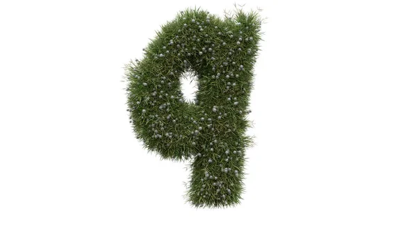 Alphabet Wortbuchstabe Mit Gras Material Und Weißem Hintergrund — Stockfoto