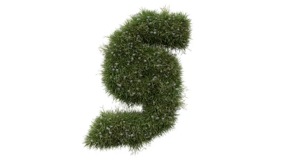 Huruf Alfabet Dengan Latar Belakang Rumput Dan Putih — Stok Foto