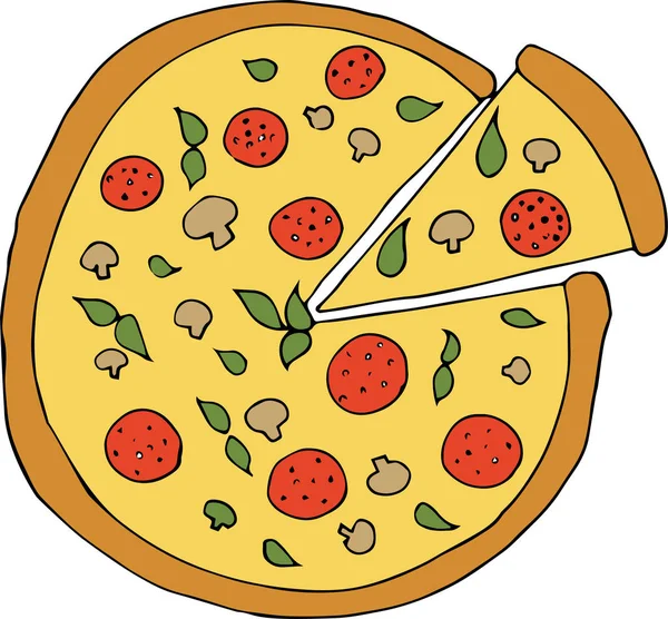 Cartoon Vektor Illustration Der Italienischen Pizza — Stockvektor