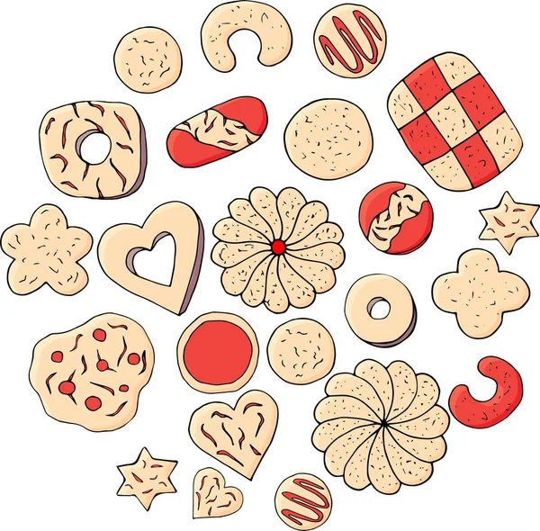 Elle çizilmiş tanımlama bilgileri kümesi. Beyaz arka plan üzerinde çizilmiş şekil ver. Parlak çizgi film gösterim amacıyla çocuk tebrik kartı tasarımı, menü, kumaş ve duvar kağıdı.