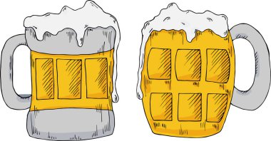 Kupa bira. Mükemmel mevsimlik, sonbahar, octoberfest tasarım için