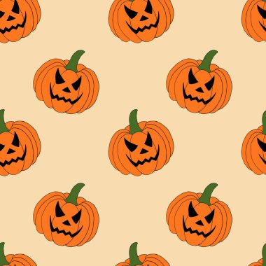 Kabak seamless modeli. Mükemmel mevsimlik, sonbahar, Cadılar Bayramı tasarım için
