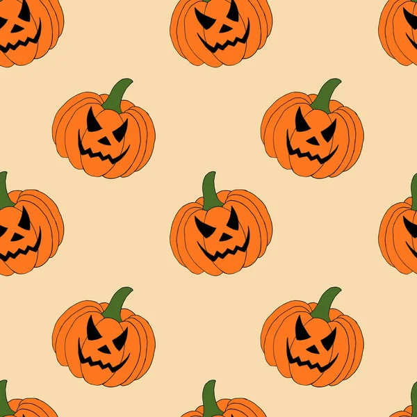 Modèle sans couture citrouille. Parfait pour saisonnier, automne, design halloween — Image vectorielle