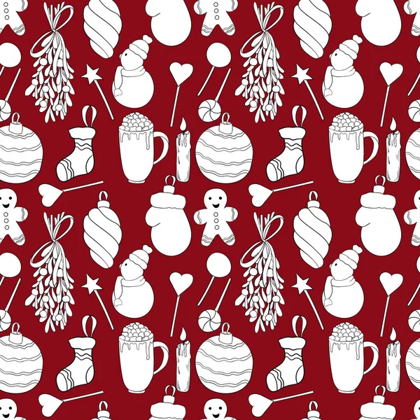 크리스마스 벡터 완벽 한 패턴입니다. 포장지, 스크랩북 종이 대 한 완벽 한. — 스톡 벡터