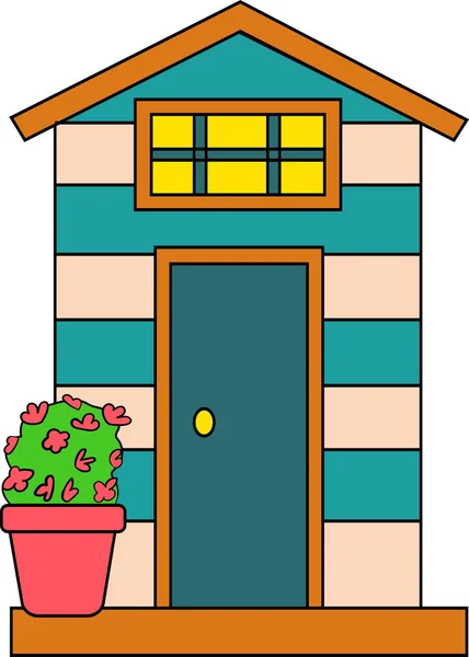 Illustratie van huis in vector. Schattige cartoon design. Perfect voor kaart, agenda ontwerp — Stockvector
