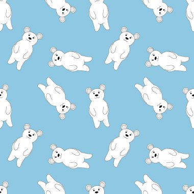 Dikişsiz desen pinguins. Vektör çizim