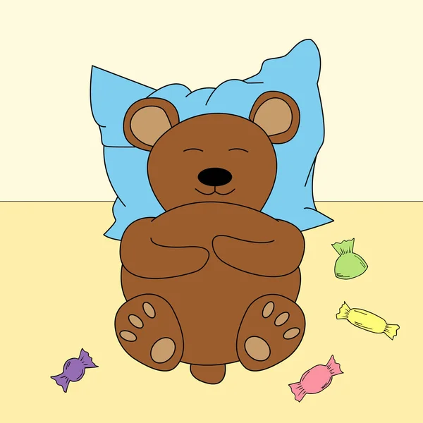 Bear in cartoon style. Cute vector illustration — Stock Vector
