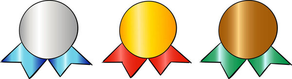 Set of sport trophy. Reward and trophy for championship. Vector illustration