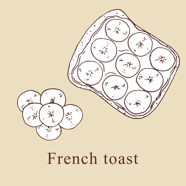 Französische Toast-Vektorillustration im Cartoon-Stil. perfekt für Menü, Karte, Textildesign — Stockvektor