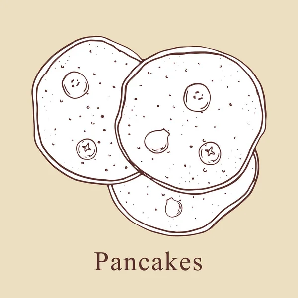 Pannkakor vektor illustration i tecknad stil. Perfekt för menyn, kort, väska design — Stock vektor