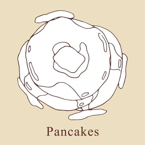 Pannkakor vektor illustration i tecknad stil. Perfekt för menyn, kort, väska design — Stock vektor