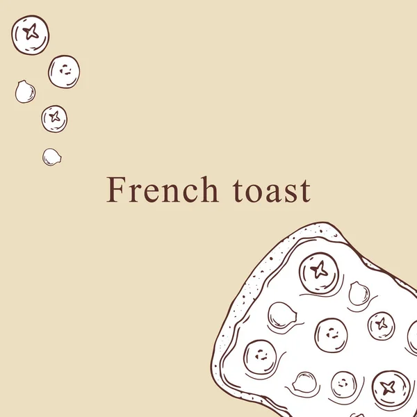 Französische Toast-Vektorillustration im Cartoon-Stil. perfekt für Menü, Karte, Taschendesign — Stockvektor