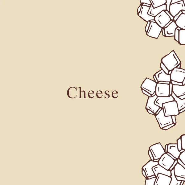 Illustration vectorielle de fromage en style dessin animé. Parfait pour le menu, la carte, la conception de sac — Image vectorielle