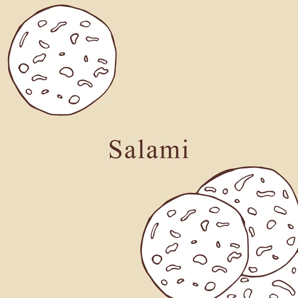 Salami-Vektorillustration im Cartoon-Stil. perfekt für Menü, Kartendesign — Stockvektor