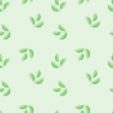 Seamless modeli yeşil yaprakları. Vektör çizim