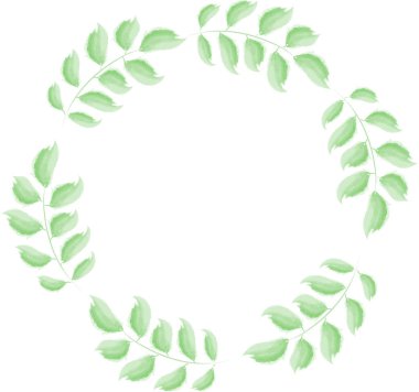 Yeşil gövde tasarımı bırakır. Logo, tebrik kartı, düğün davetiyesi için tasarım. Vektör çizim