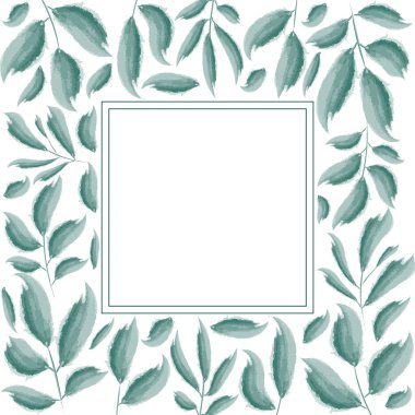 Yeşil gövde tasarımı bırakır. Logo, tebrik kartı, düğün davetiyesi için tasarım. Vektör çizim