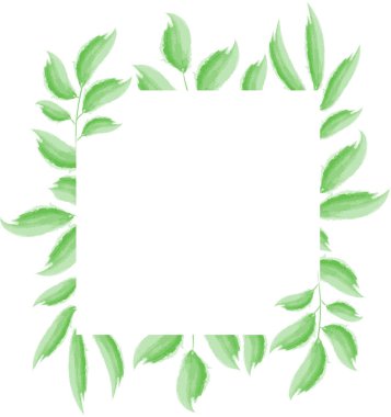 Yeşil gövde tasarımı bırakır. Logo, tebrik kartı, düğün davetiyesi için tasarım. Vektör çizim