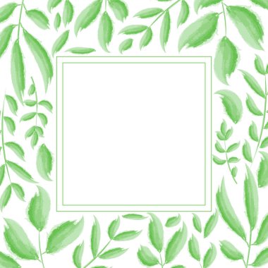 Yeşil gövde tasarımı bırakır. Logo, tebrik kartı, düğün davetiyesi için tasarım. Vektör çizim