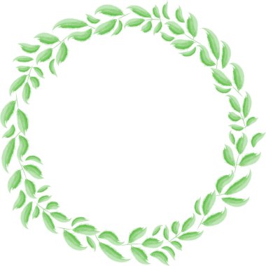 Yeşil gövde tasarımı bırakır. Logo, tebrik kartı, düğün davetiyesi için tasarım. Vektör çizim