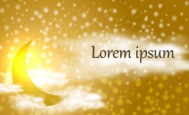 Ay ve yıldız ile gökyüzü. Mistik illüstrasyon