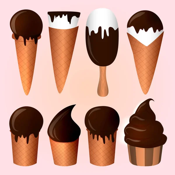 Seo delle illustrazioni vettoriali del gelato. EPS 10 — Vettoriale Stock