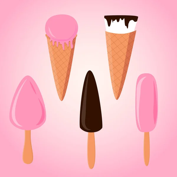 Seo des illustrations vectorielles de crème glacée. SPE 10 — Image vectorielle