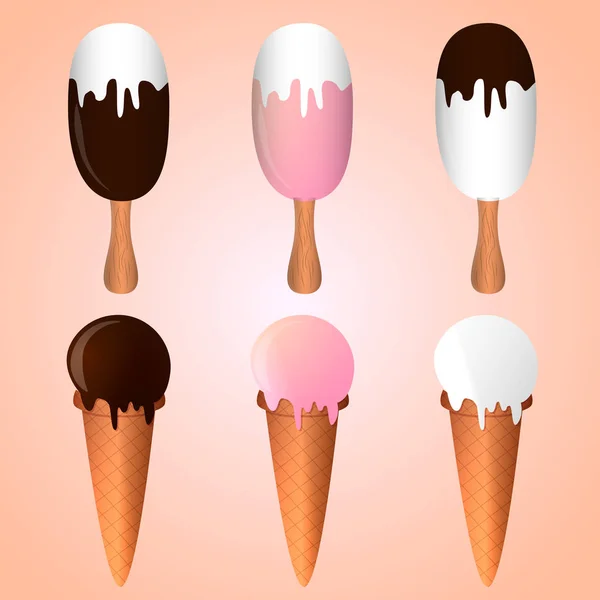 Seo des illustrations vectorielles de crème glacée. SPE 10 — Image vectorielle