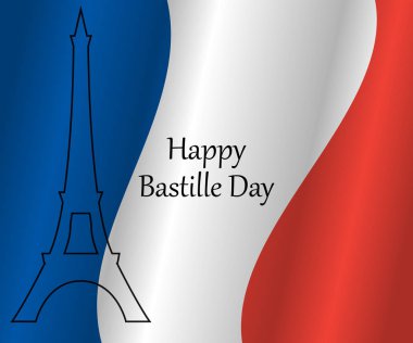 Fransız bayrağının renklerinde Eyfel kulesi.