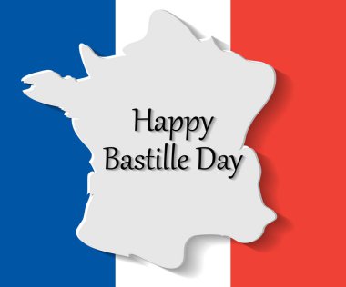 Fransız bayrağına karşı Fransa Silueti.