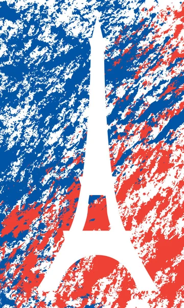 Эйфелева башня на цветах французского флага . — стоковый вектор