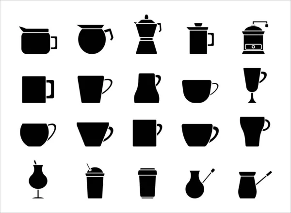 Set van koffie omtrek iconen. Vector illustratie — Stockvector