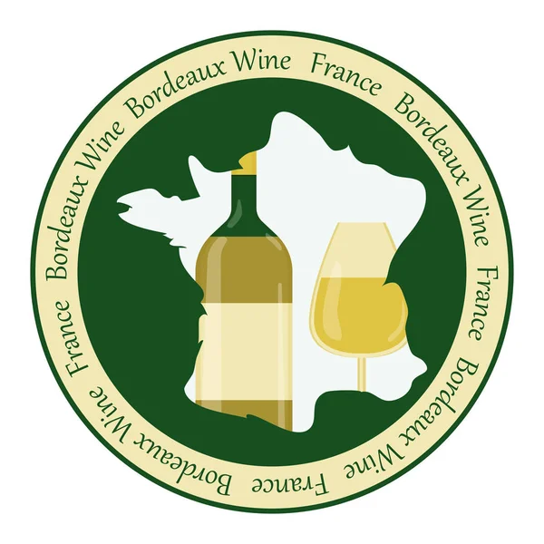 round wine bottle label. Vector illustration
