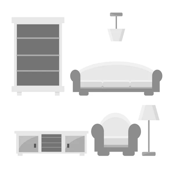 Set of furniture in one style, flat icon.