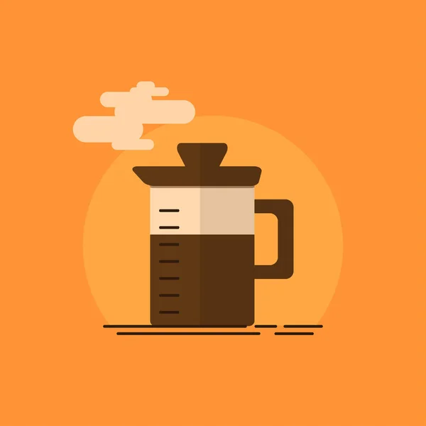 French press icon,Vector illustration. flat design — Stock Vector