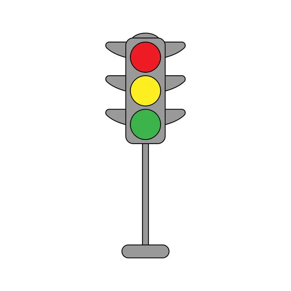 Traffic light in flat style. Semaphore design. — Stock Vector