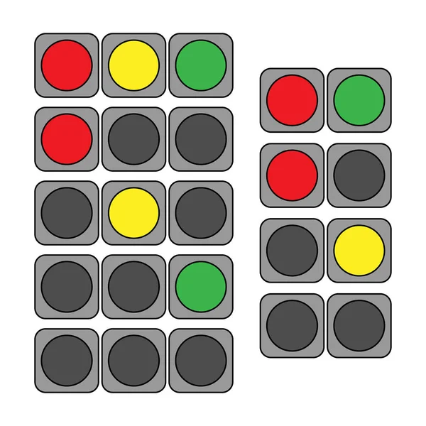 Conjunto de semáforos en estilo plano . — Archivo Imágenes Vectoriales