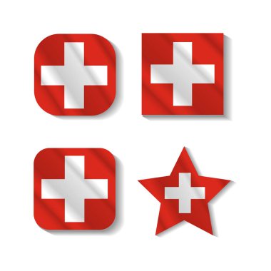 Ulusal İsviçre günü konsepti. İsviçre bayrak simgesi