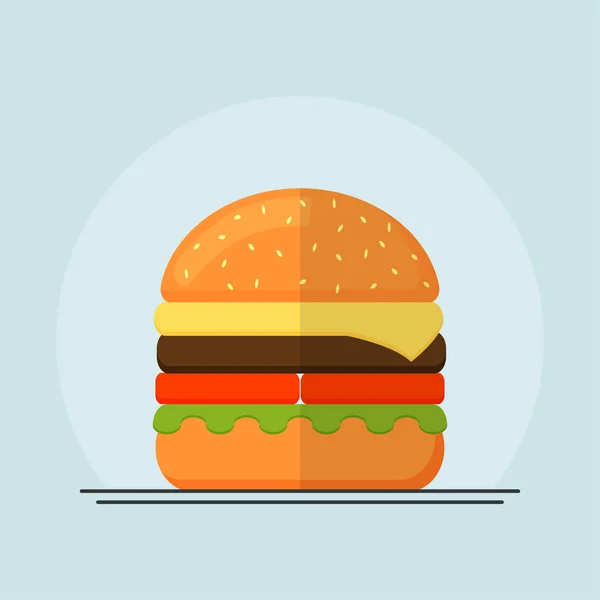 Vektor Burger Icon för restaurang eller kafé — Stock vektor