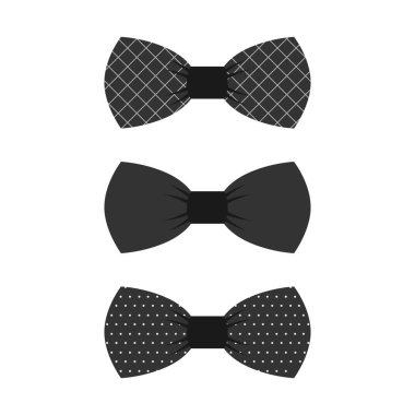 Beyaz zeminde farklı papyon vektör seti