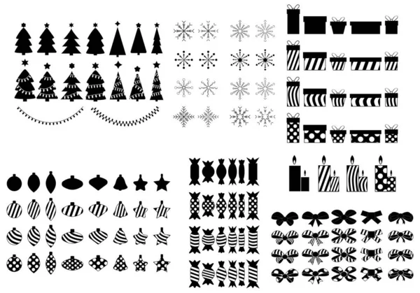Conjunto de iconos vectoriales de los objetos de Navidad . — Vector de stock