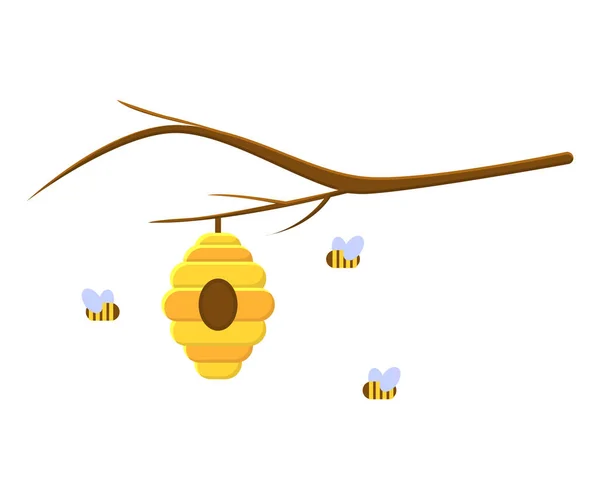 Symbole d'icône de ruche plat vectoriel pour le design et le web — Image vectorielle