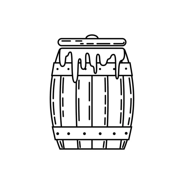 Απεικόνιση διανυσματικού περιγράμματος του ξύλινου βαρελιού — Διανυσματικό Αρχείο