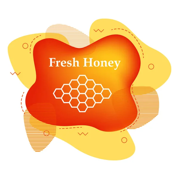 Banner vettoriale con oggetti di miele e propoli — Vettoriale Stock