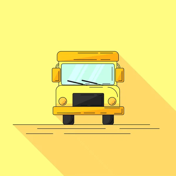 Autobús escolar en estilo de dibujos animados . — Vector de stock