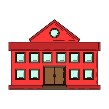 karikatür tarzında okul binası