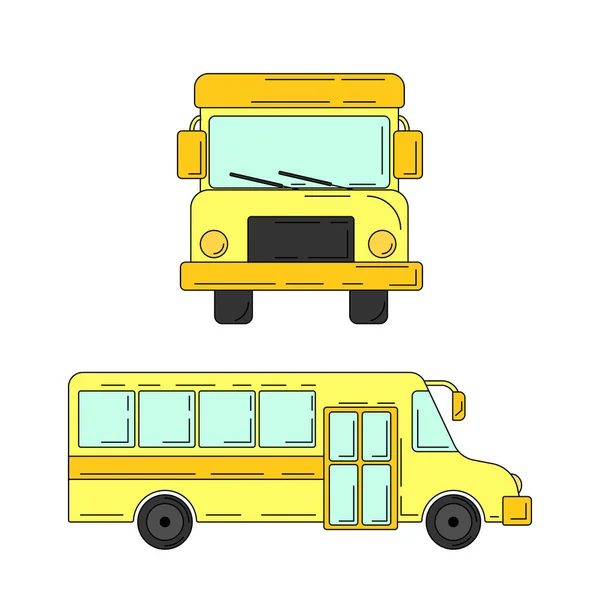 Школьный автобус в мультяшном стиле . — стоковый вектор